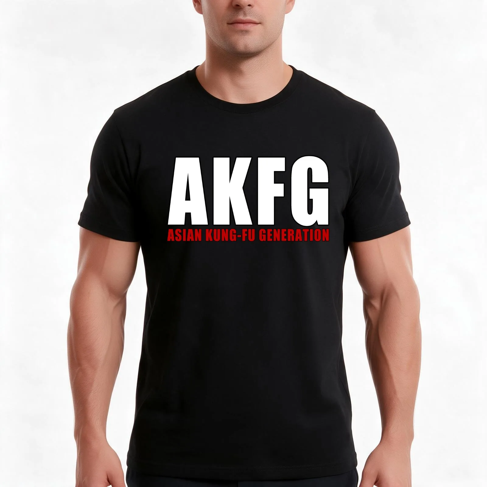 AKFG Asian Kung-Fu Generation T-Shirt, Summer Casual Cotton Tee, Oversized Streetwear Tops, Vintage Graphic Print, 100% Cotton