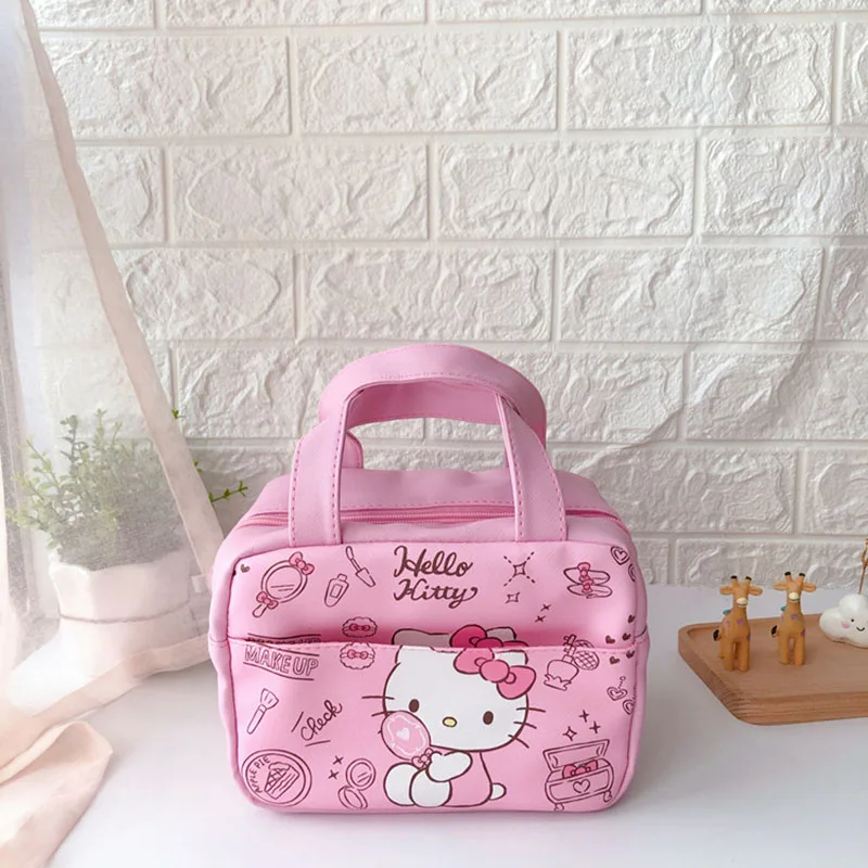 Nuova borsa per il pranzo isolata Hello Kitty borsa per il pranzo portatile in foglio di alluminio pieghevole Sanrio di grande Volume