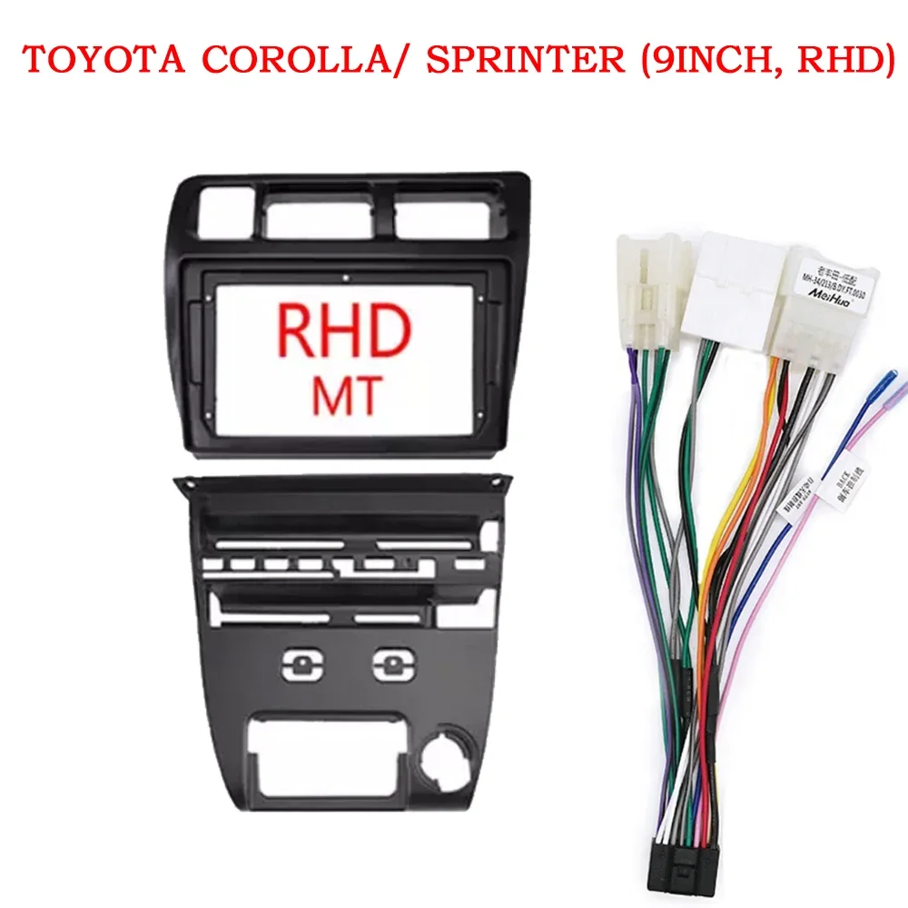 9 Cal panelu radia do samochodu TOYOTA Corolla, Sprinter 1991-1997 (manualna w/C,) zestaw na deskę rozdzielczą Adapter konsoli Facia