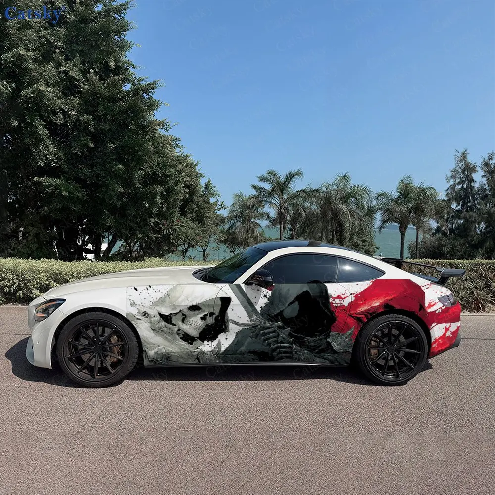 

2pcs Reaper Legion Skeleton Soul, Durable, Fade-resistant, Enhance Vehicle Aesthetics With Bold Artistic Design Car Vinyl Wraps
