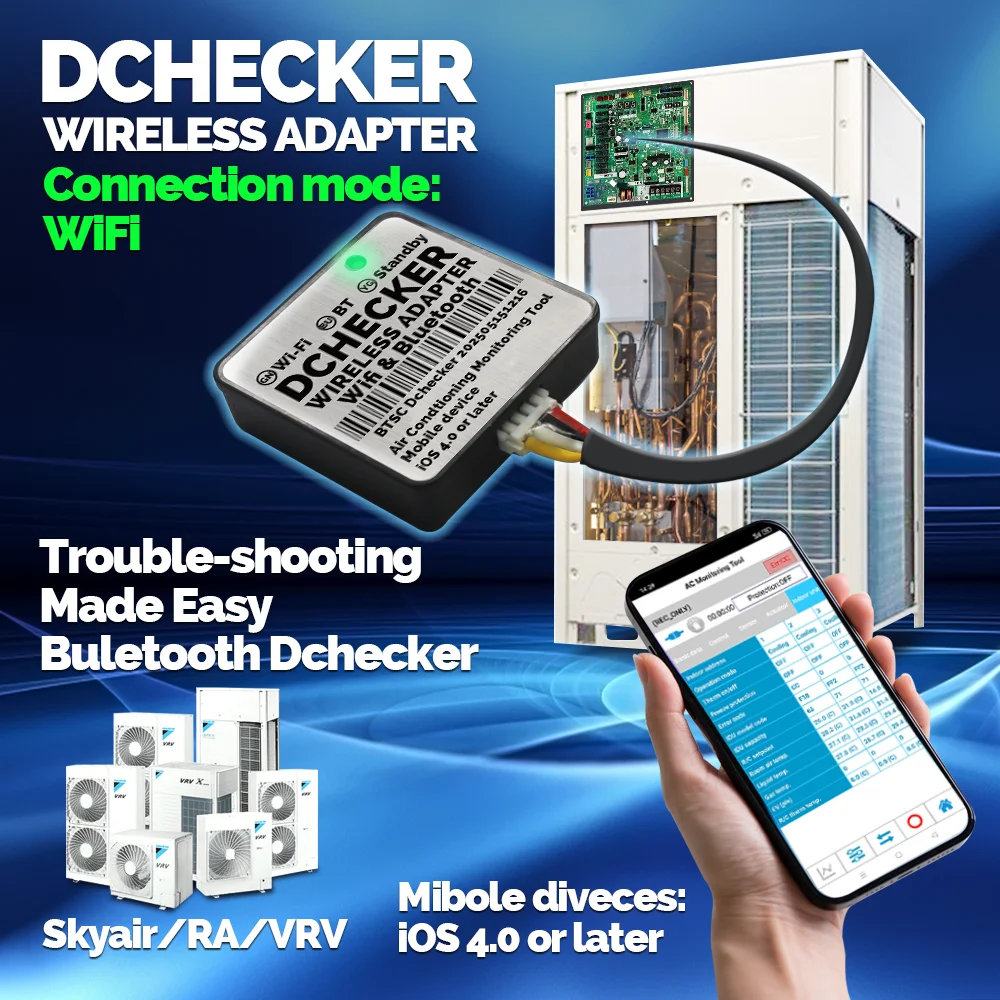 

Diagnostic Tools WiFi Bluetooth Service Dchecker For Daikin VRV Skyair RA System IOS Skygeek Trouble shooting 999172T 999187T