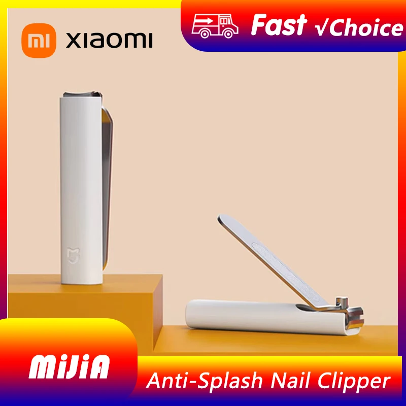 Xiaomi Mijia 402 Nagelknipser aus Edelstahl, Pediküre-Pflege-Trimmer, tragbare Nagelfeile mit Anti-Spritz-Aufbewahrungsschale