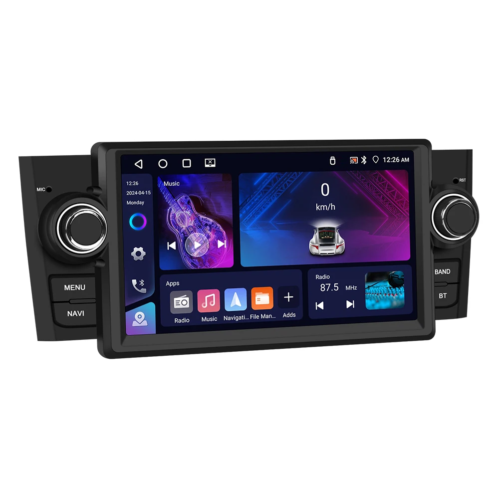 Podofo 4+64G Carplay Android Auto-Multimedia-Player für FIAT Punto 2005-2009 Linea 2007-2011 Android Auto Autoradio GPS BT FM/RDS Autoradio Stereoanlage