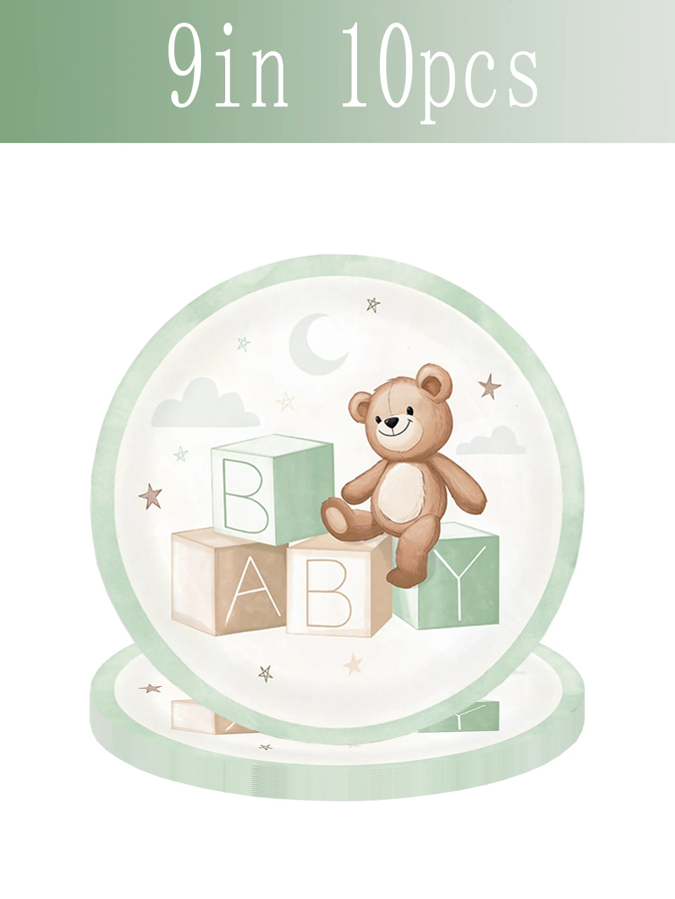 Braunbär Papier-Tablett, Pappbecher, Servietten – „Wir können warten“ Partyzubehör, Braun für Babyparty, Geburtstag, Geschlechtsenthüllung – Detail 4