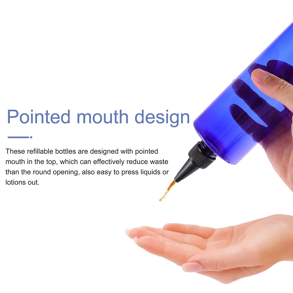 

4pcs Dye Bottle Pointed Mouth Applicator Premium Plastic Salon Pointed Mouth Bottle Home Hair Care Coloring Container
