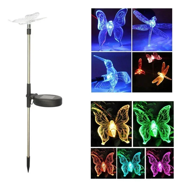 

RGB Solar Lamp Butterfly Lawn Lamp LED Outdoor Light Waterproof Garden Light Sunlight Powered Landscape Lights Garden Decor Lamp