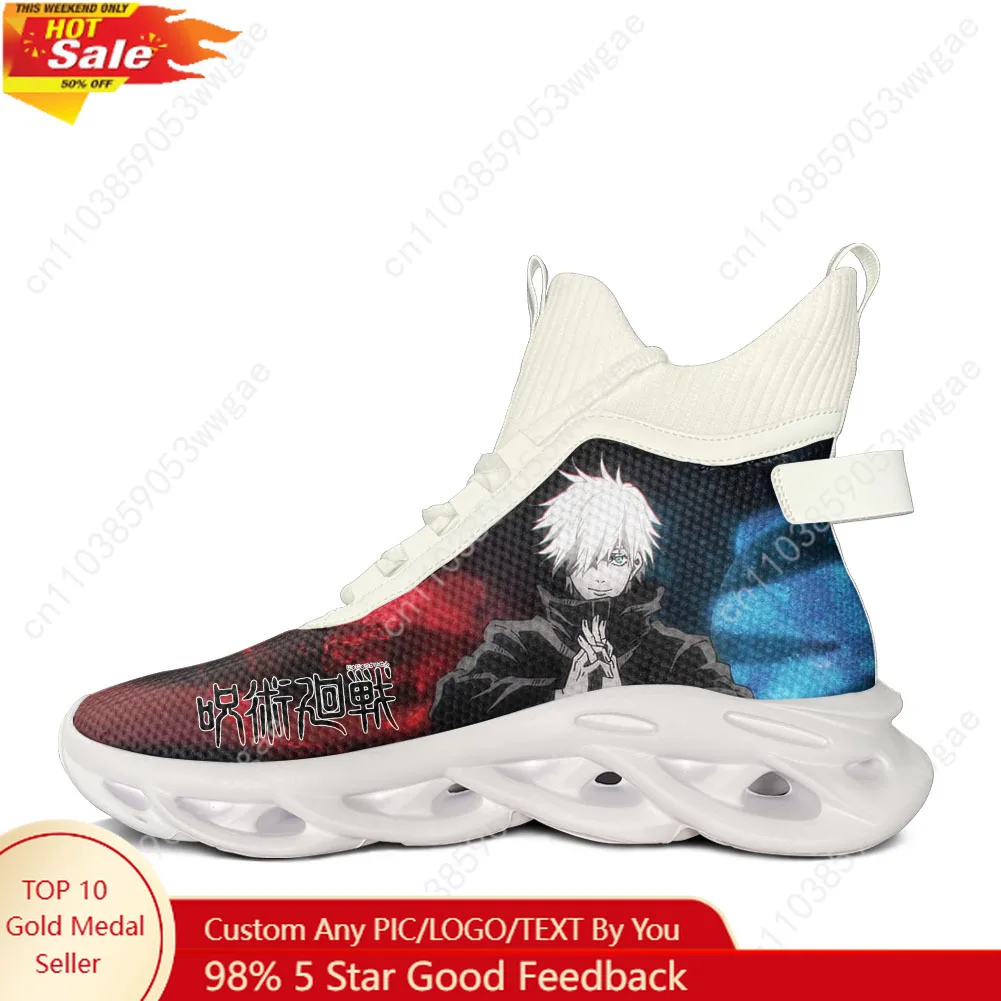 

Gojo High Top Flats Sneakers Mens Womens Sport Running Shoe High Quality Sneakers Lace Up Mesh Footwear Anime Personalized Shoes
