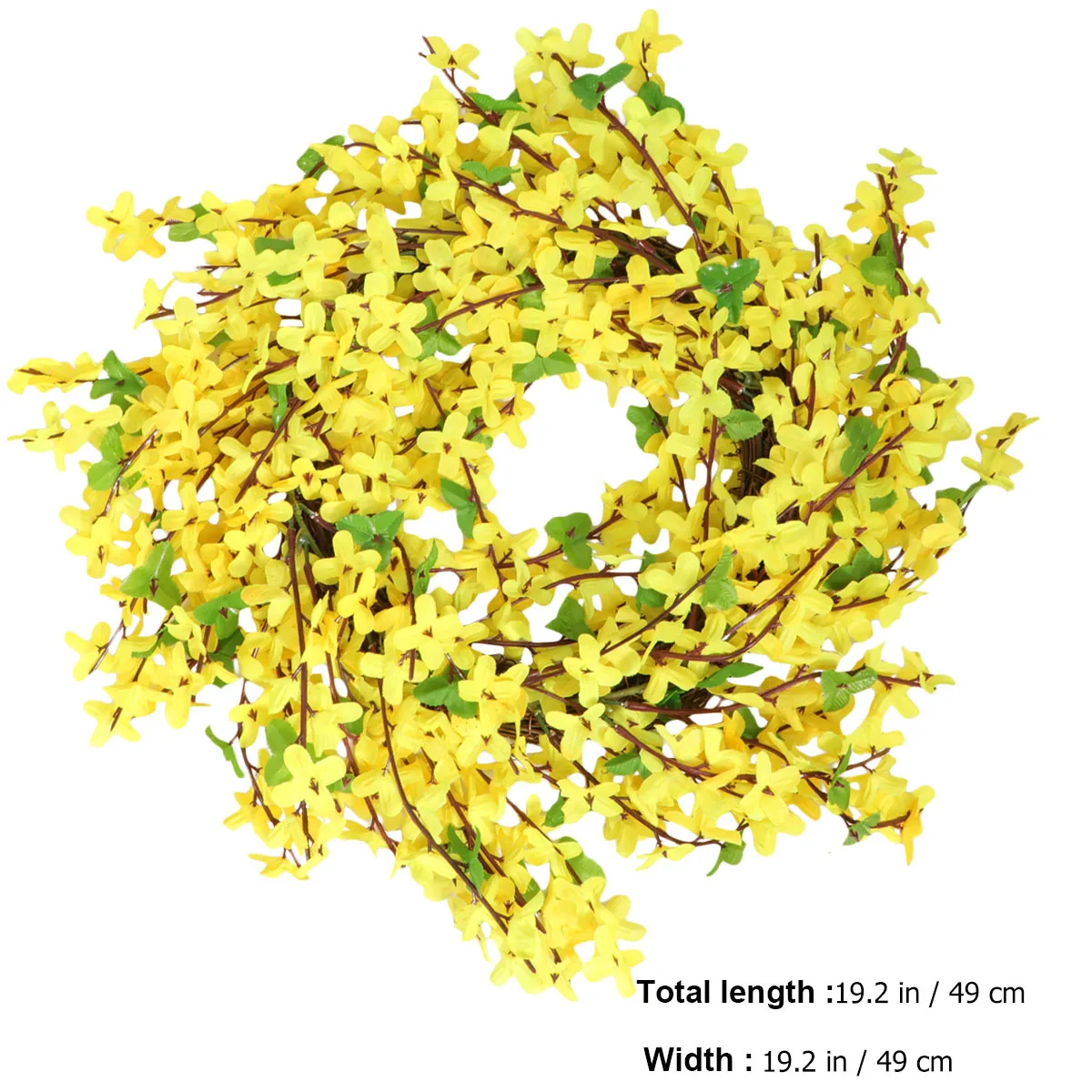 

1Pcs Winter Jasmine Plastic Garland Flower Wreath Bird Nest Style Eco Friendly Wedding Home Decor Yellow Golden
