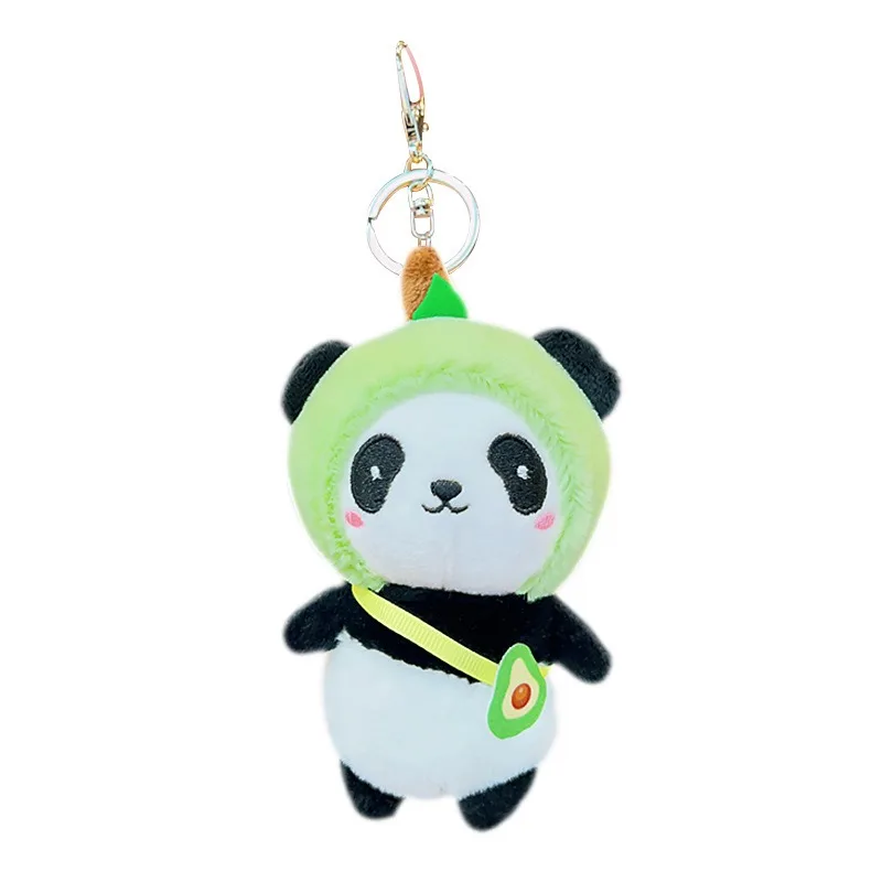 1PC Fruit Panda Plush Toy Cute Cartoon Backpack Pendant Doll Claw Machine Prize Wholesale Bag Charm Stuffed Animal Accessories