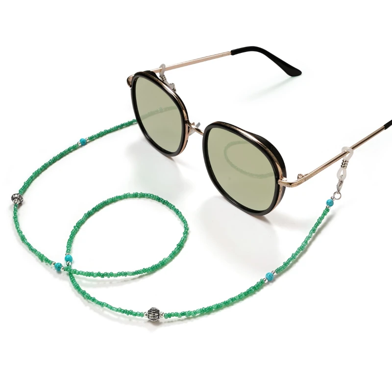 Withyoo | Blue Turquoise Glasses Chain Fashion Men Women Lantern Bead Vintage Mask Chain Korean Fashion New