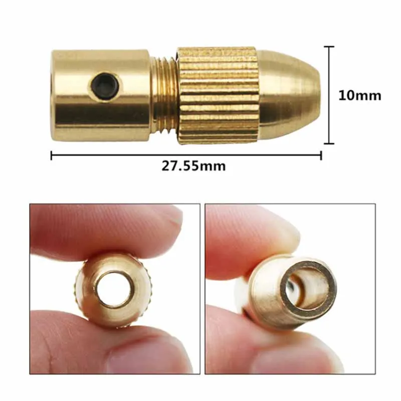 2mm-5.05mm Drill Bit Adapter For Electric Drill Brass Drill Clip Electric Motor Shaft Mini Universal Micro Drill Chuck Set