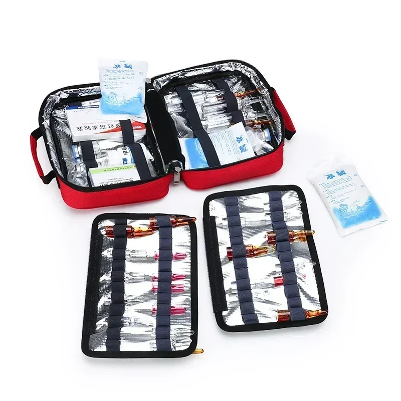 Borsa di pronto soccorso medica all\'aperto per famiglie Kit di emergenza refrigerato portatile su piccola scala borsa da viaggio sportiva resistente