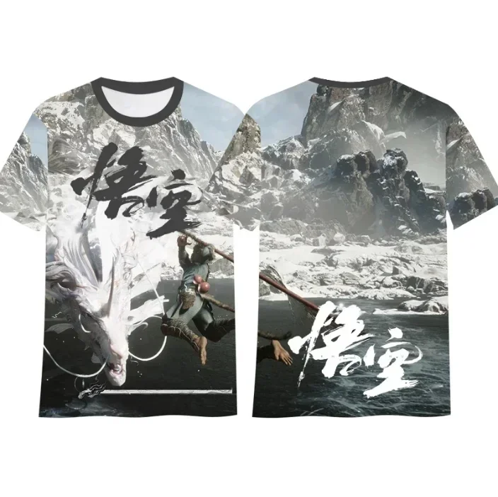 New Role Playing Games Black Myth: Wukong Print T-shirt 3D Fashion Men/Women Short sleeve O-Neck Tee Top trend Street Clothing