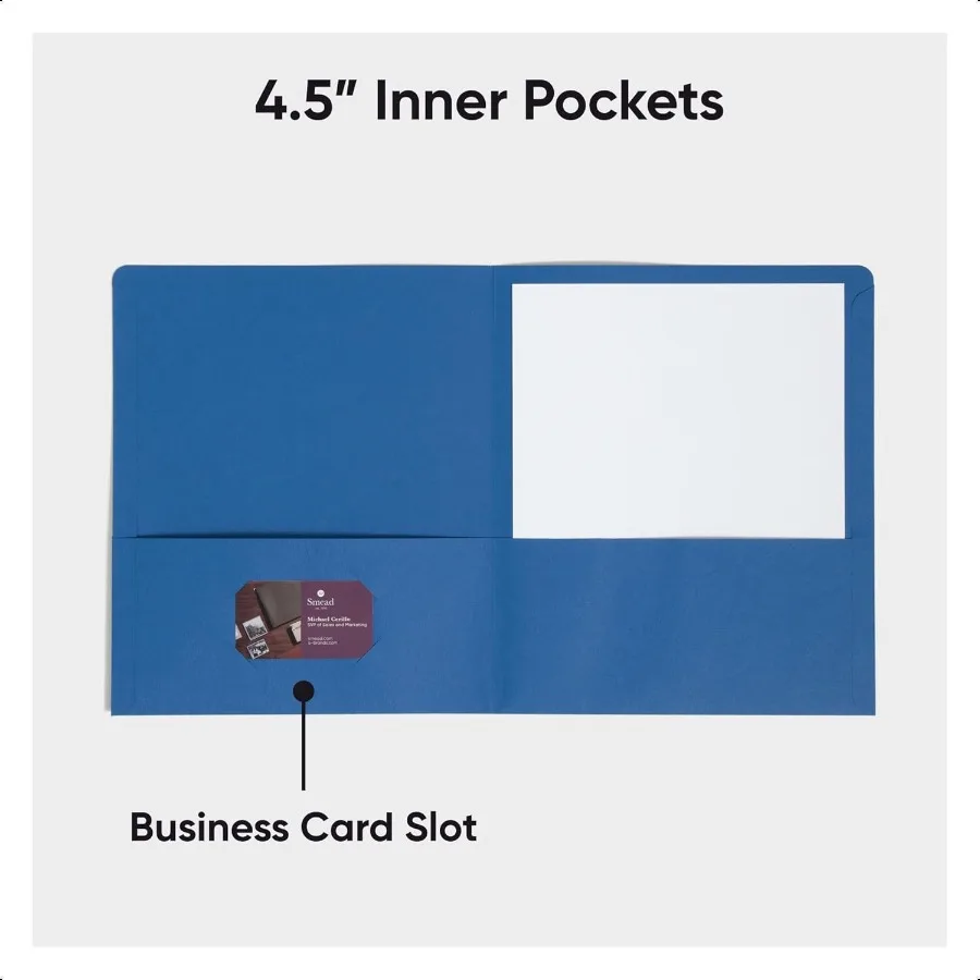 Cartella di carta per cartelle pesanti TwoPocket con tasche formato lettera blu scuro 25 per scatola 87854