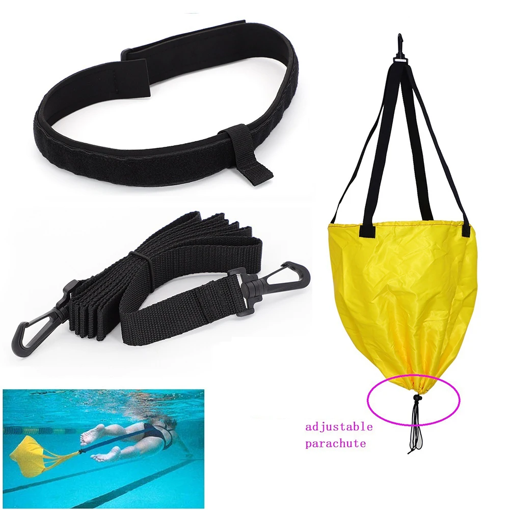 Adjustable Swim Strength Training Resistance Belt With Drag Swim Parachute 40x30cm Outdoor Water Sports Accessories Practical