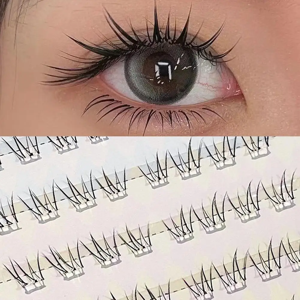 

Natural Thick False Eyelashes Novice self-adhesive Eyelash Lower Tool Manga Eyelash Grafting Extension Cluster Makeup Singl D2A6