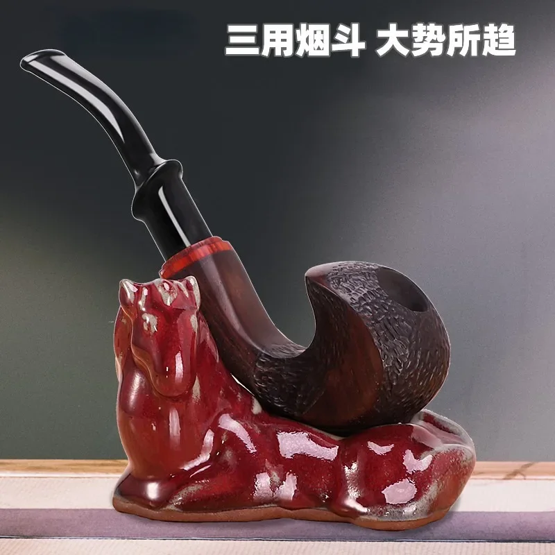 

Wooden Smoking Tobacco Pipe Retro Carved Filter Pipe Wood Tobacco Smoking Pipe Wooden Smoking Gift