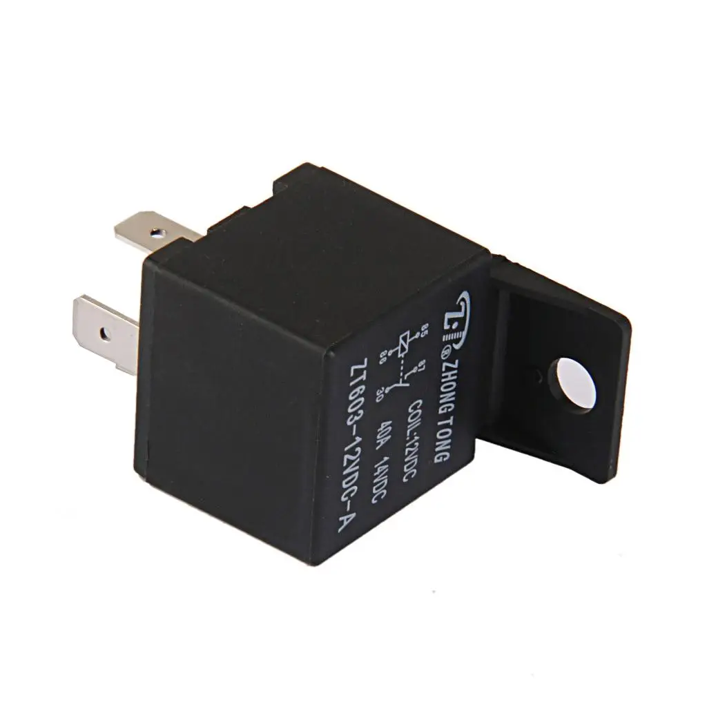 12V 40A Automotive Relay Set 4 Pin Relay and Wired Socket Durable Metal SPST for Lights Horn HVAC and Electronics
