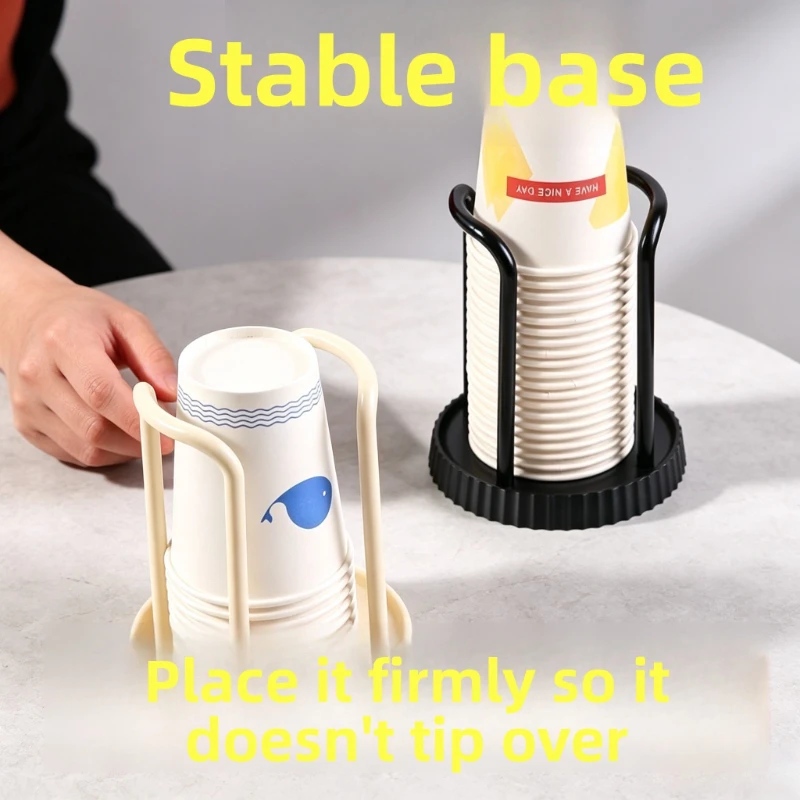 Disposable Cup Holder Desktop Paper Cup Dispenser Coffee Bar Tea Cup Storage Rack for Home Countertop Arrangement