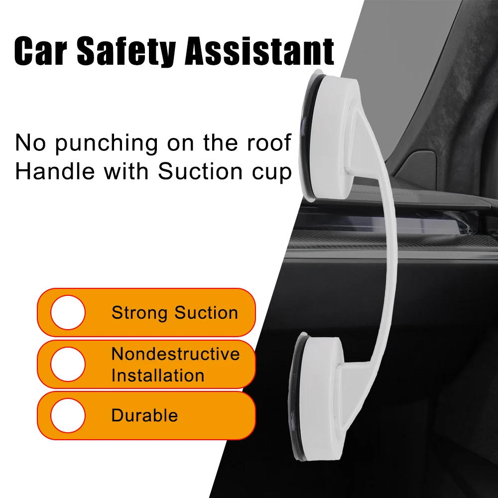 With Strong Suction Cup Lightweight Auto Accessories Car Inner Roof Safety Handle ABS For Tesla Model 3 Model Y X S