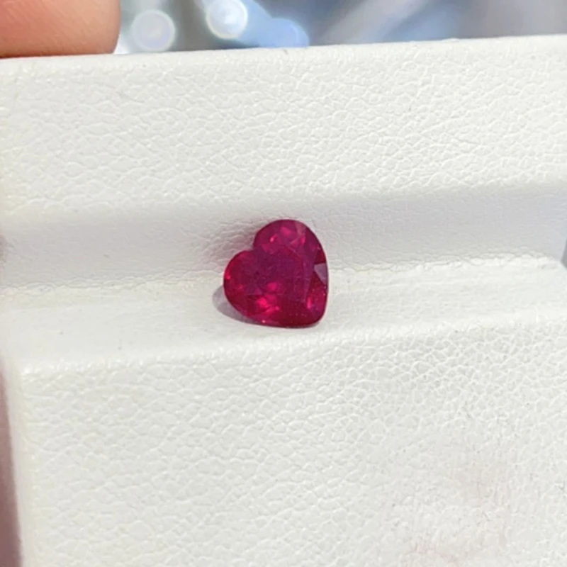 

Treated Natural Ruby Loose Gemstone 7mm 1.8ct Heart Shape Genuine Ruby Gemstone for Jewelry DIY