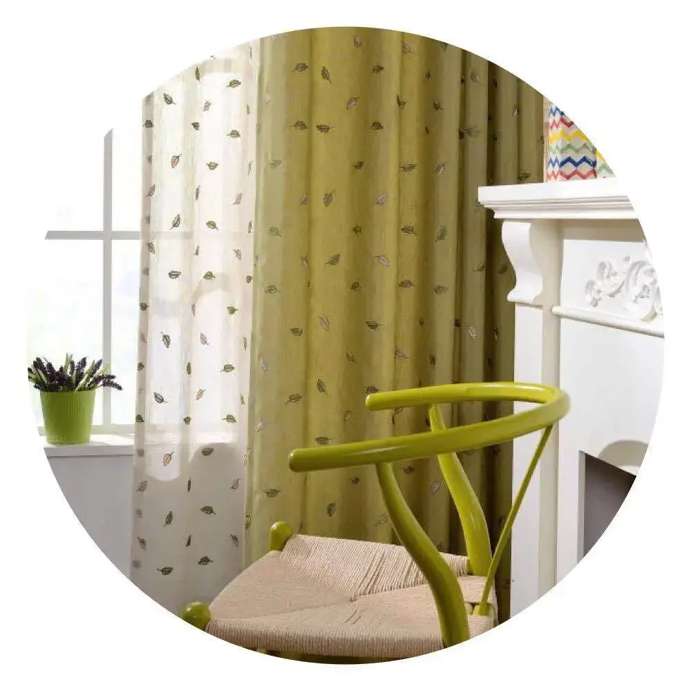 Customized Modern Simple Cotton and Linen Blackout Fabric Curtains Embroidered Window Screens Decoration Living Room