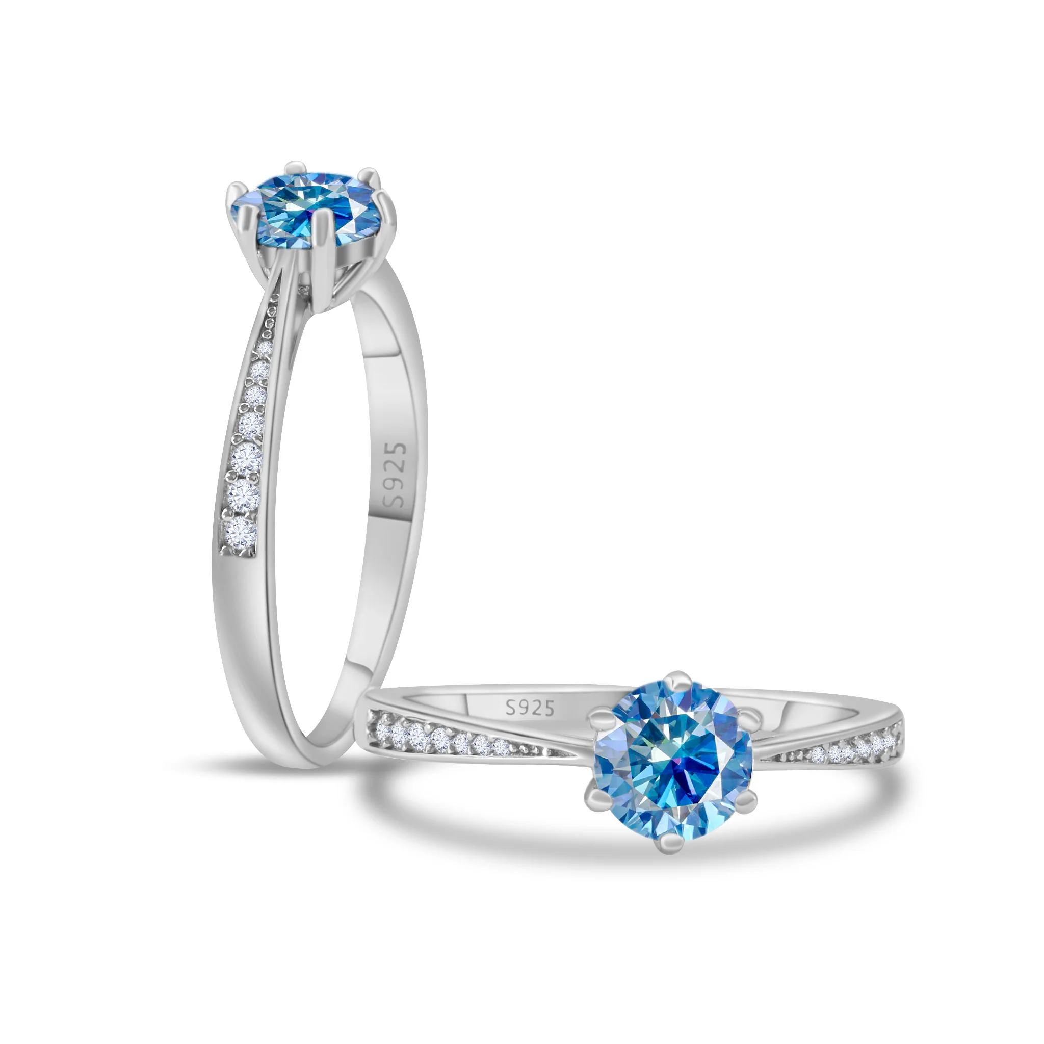 

Real 1.0 Carat 6.5mm Moissanite Wedding Ring for Women 925 Sterling Silver Round Brilliant Lab Diamond Engagement Rings Gift