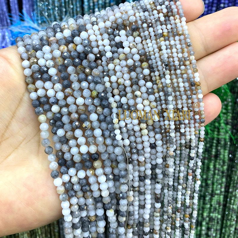 Großhandel 100% Natürliche Edelstein Lapis Lazuli Facettierte Runde Perlen Für Schmuck Machen DIY Armband Halskette 2MM 3MM 4MM – Detail 8