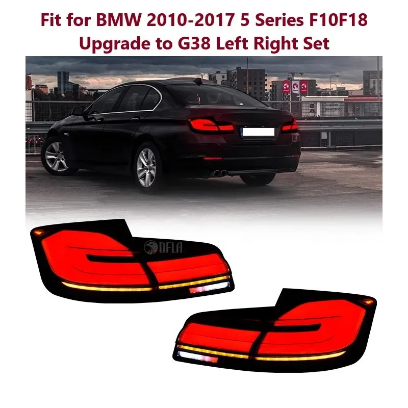 

Для BMW 5 серии F10 задний фонарь 2011-2016, обновление в стиле G30, задние тормозные фонари заднего хода, светодиодные фонари, модифицированные аксессуары 520i 528i 530i