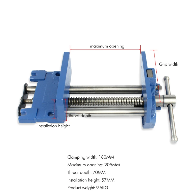 7 Inch 9 Inch Wood Vises Carbon Steel Woodworking Bench Vise Jaw for Wood work Table Fast Remove Steel Handle Heavy Duty Tools