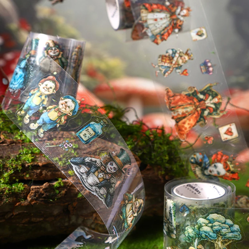 Mr Paper 3rolls Tea Tale Room Series Fantasy Theme Die-cut Tape DIY Handbook Material Collage Calendar Greeting Card