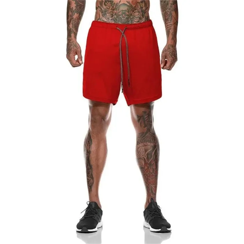 Men 2 In 1 Running Shorts Summer Male Sport Fitness Crossfit Gym Man Training Basketball Homme Sportswear