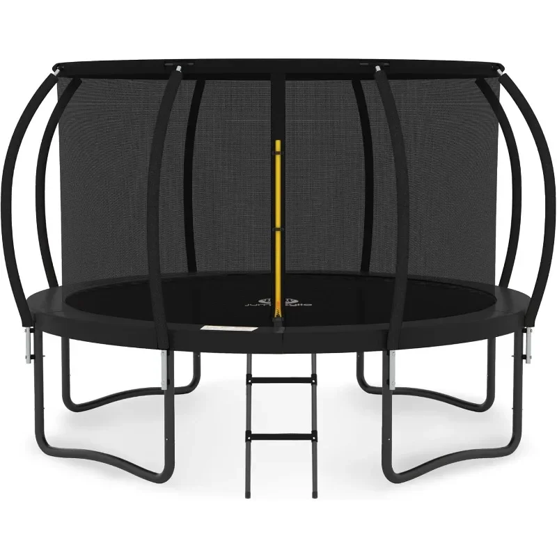 15FT  Trampoline with Enclosure - Recreational Trampolines with Ladder and AntiRust Coating