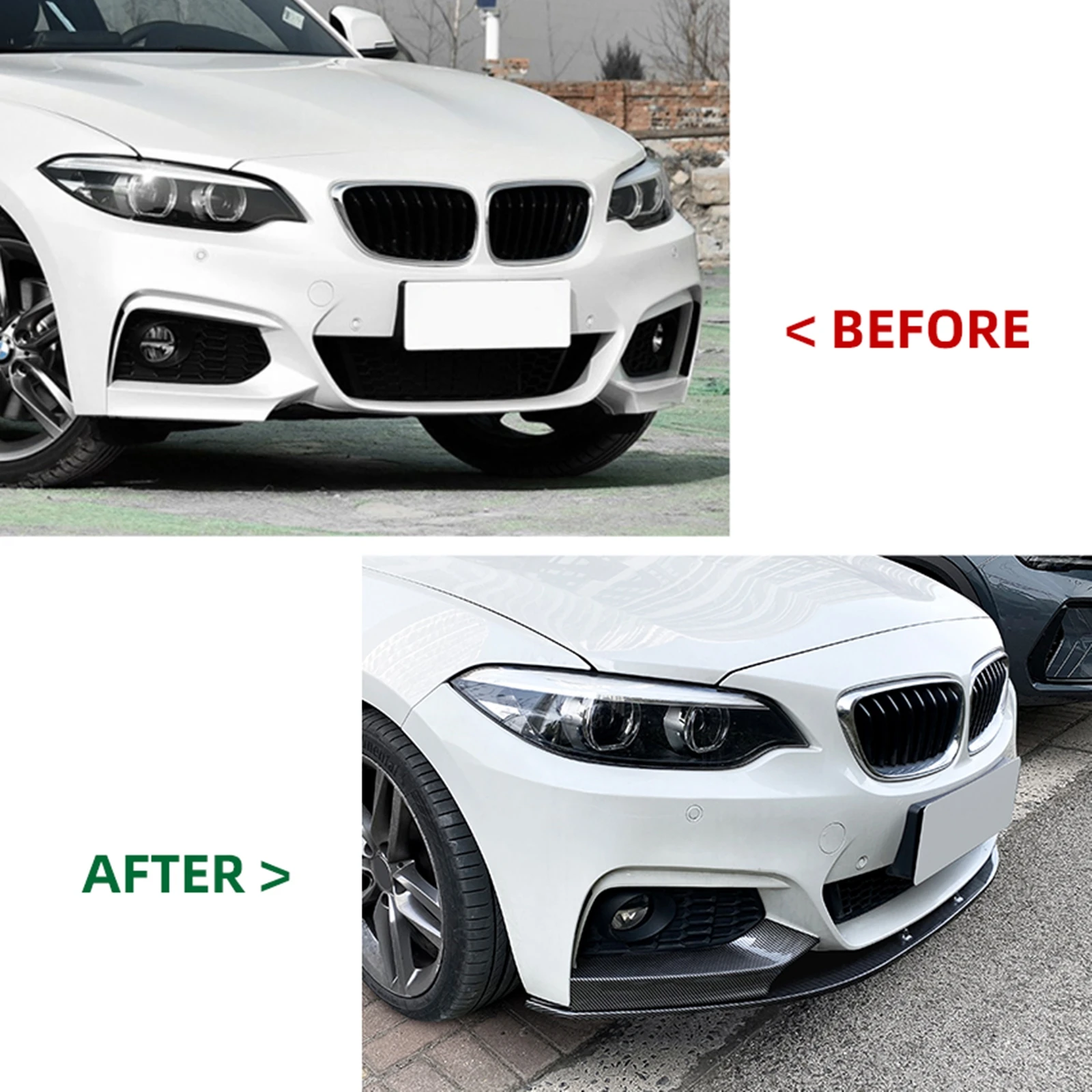 

Splitter Front Bumper Spoiler Lip Side Fog Light Intake Cover For BMW 2 Series F22 F23 M235i M240i 220i 228i 230i M Sport 14-21