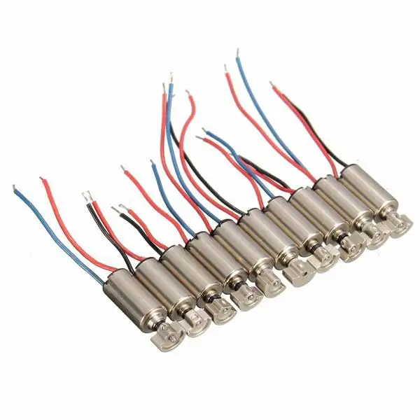 10Pcs mini Cell Phone Coreless Vibration Motor Vibrator 4x8mm DC 1.5-3V RC Toys