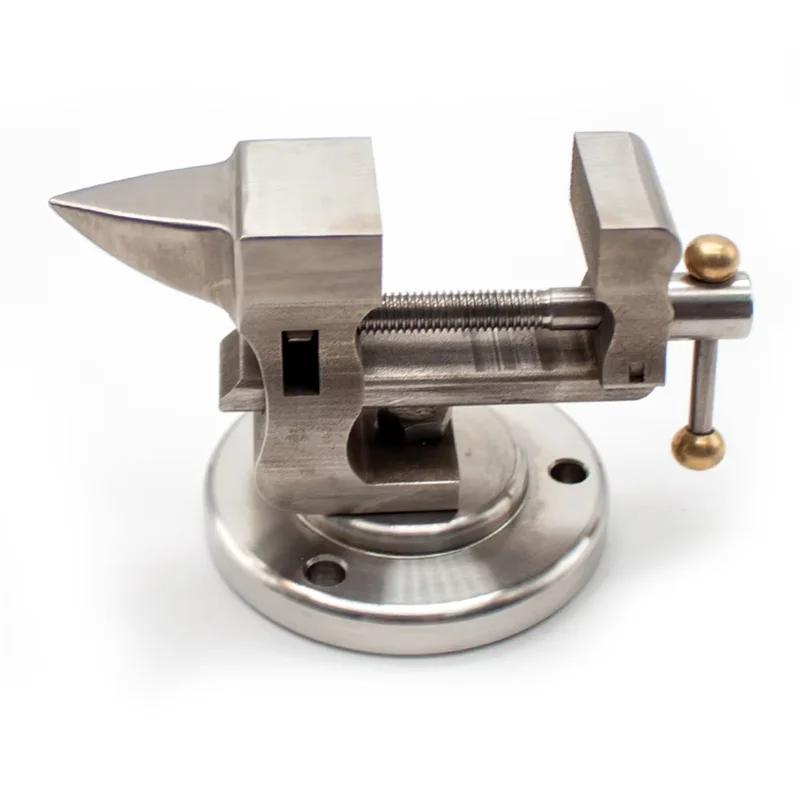 

N11R Mini 304 Stainless Steel Bench Pliers With Anvil 1 Inch Adjustable Desktop Clamp With Swivel Base Watch Repair Tool