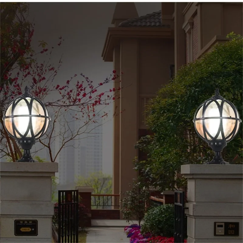 TINNY Outdoor Post light Patio Modern LED Round Waterproof Pillar Lighting For Porch Balcony Courtyard Villa