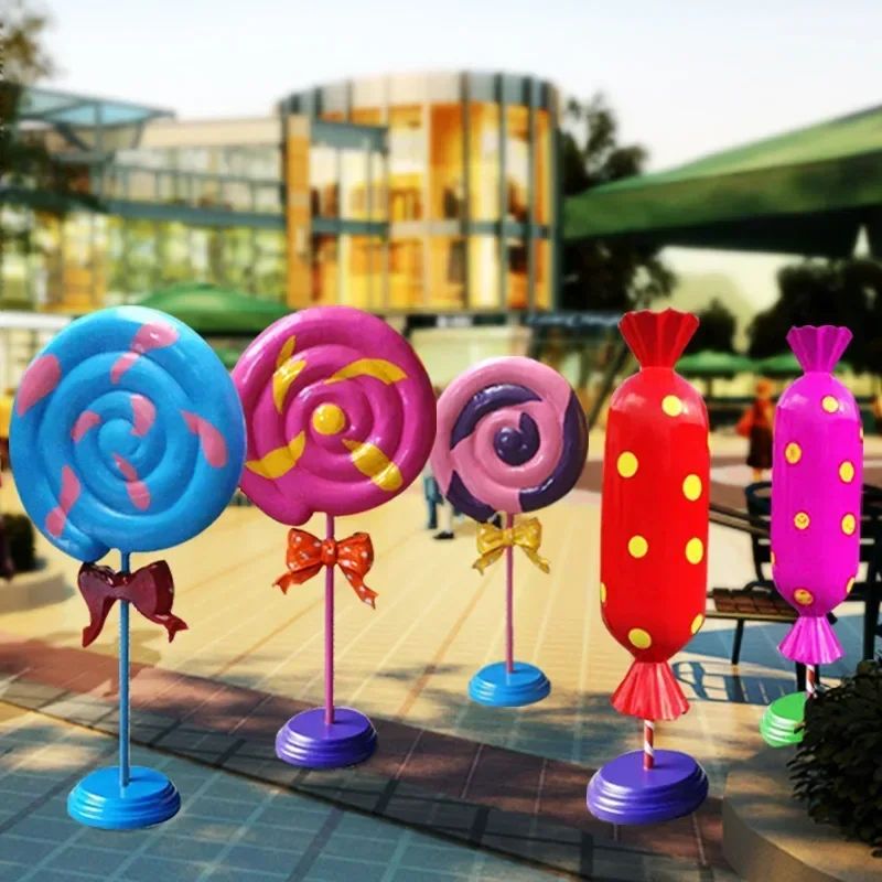 

giant fiberglass lollipop candy display props macaroon decorations for indoor party activity decor