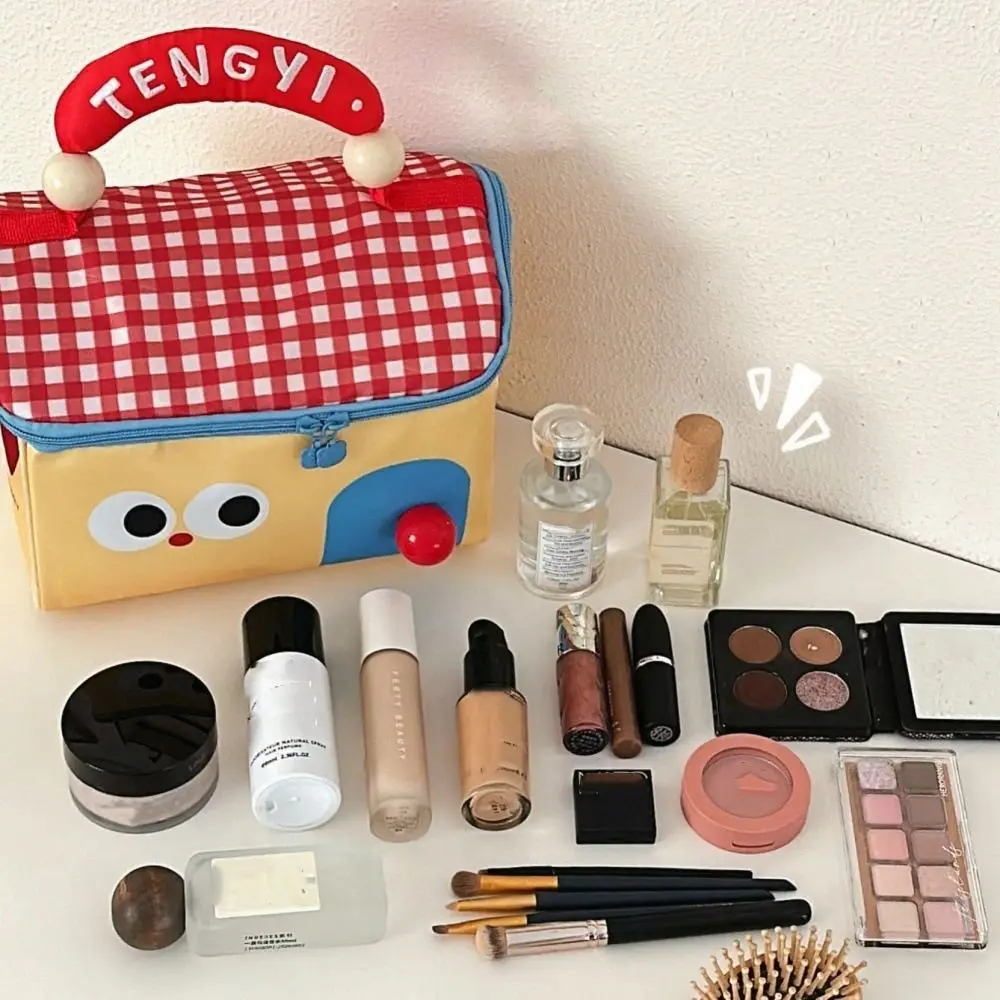 

INS Nylon Handheld Makeup Bag Clutch Bag Cartoon Skincare Storage Bag Multifunctional Storage Bag House Shape Cosmetic Bag Women