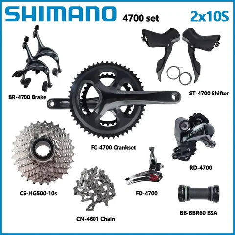 Shimano TIAGRA 4700 Groupset 2x10Speed 170MM 172.5MM 50-34T 52-36T Crank HG500 10S CS 4601 Chain RD SS GS 4700 Shifter Road Set