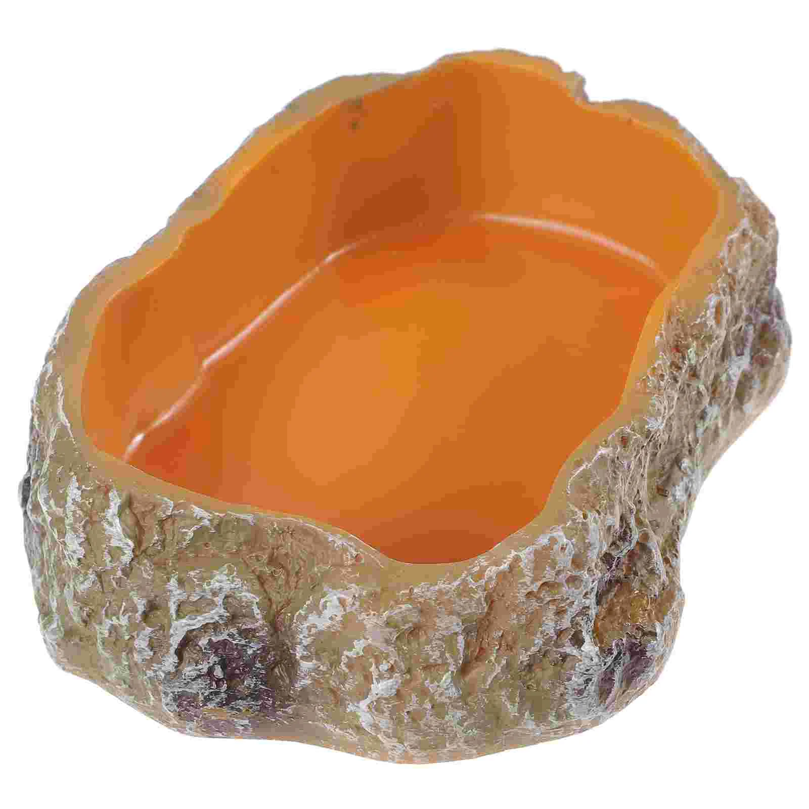 

Reptile Water Dish Worm Feeder Food Bowl Rock Reptile Feeding Dish for Leopard Gecko Reptile Water Bowl