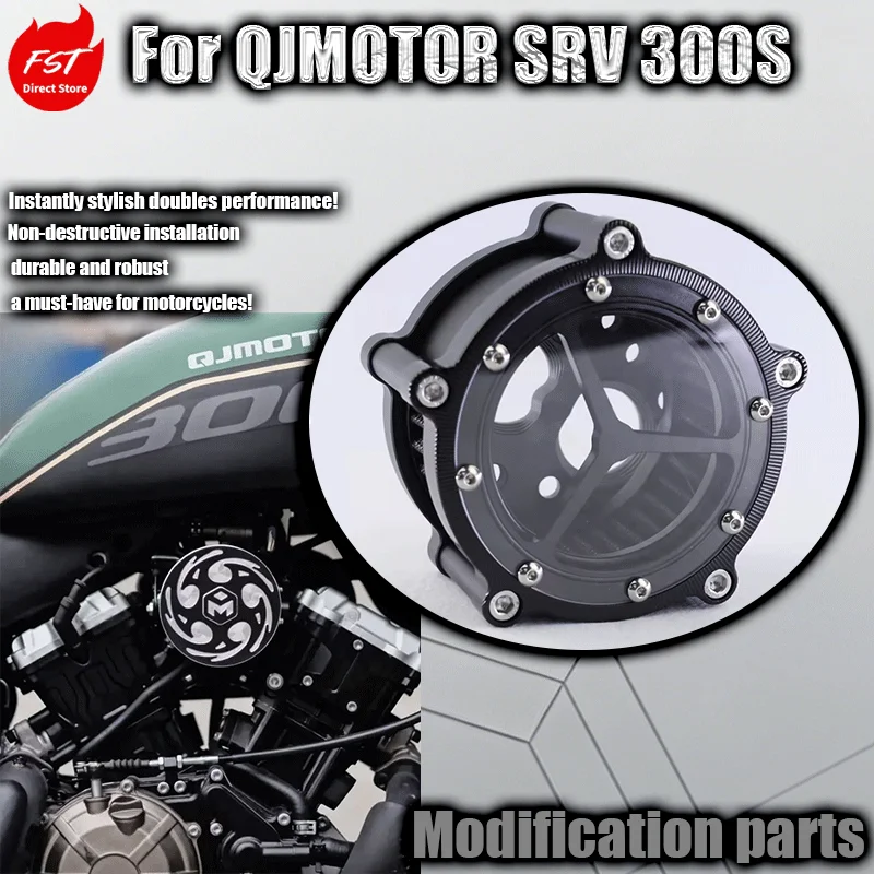 

For QJMOTOR Flash 300S modified transparent clutch cover, engine viewing cover, clutch cover, CNC air filter