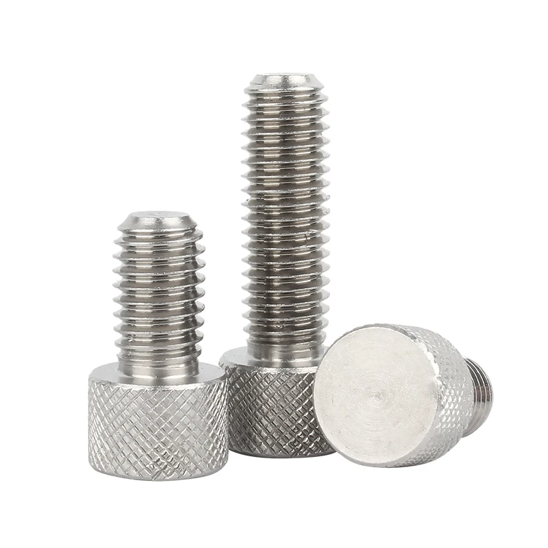 Parafusos de polegar m2 m2.5 m3 m4 m5 m6 m8 304 cabeça knurl de aço inoxidável apertar parafuso redondo ajuste mão parafuso