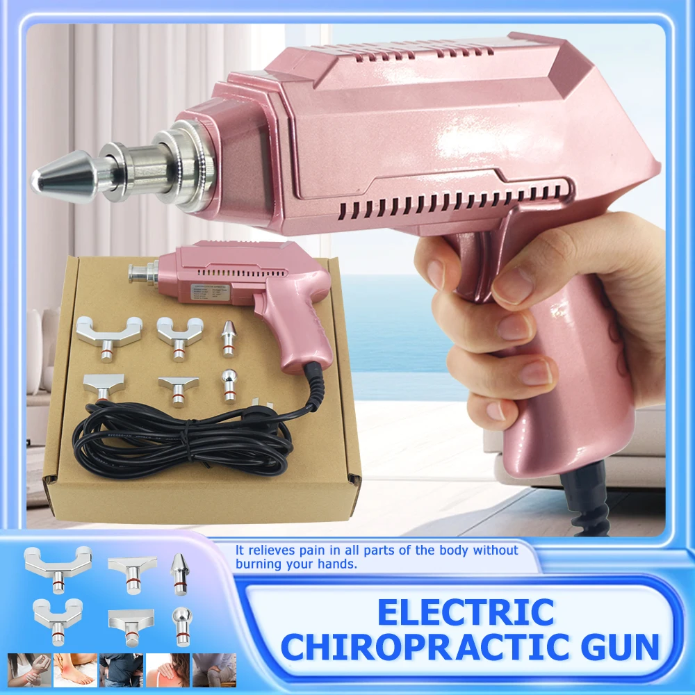 1500N Chiropractic Massage Correction Tools 6 Heads Electric Intensity Adjustable Spine Cervical Spinal Therapy Gun Newest 2025