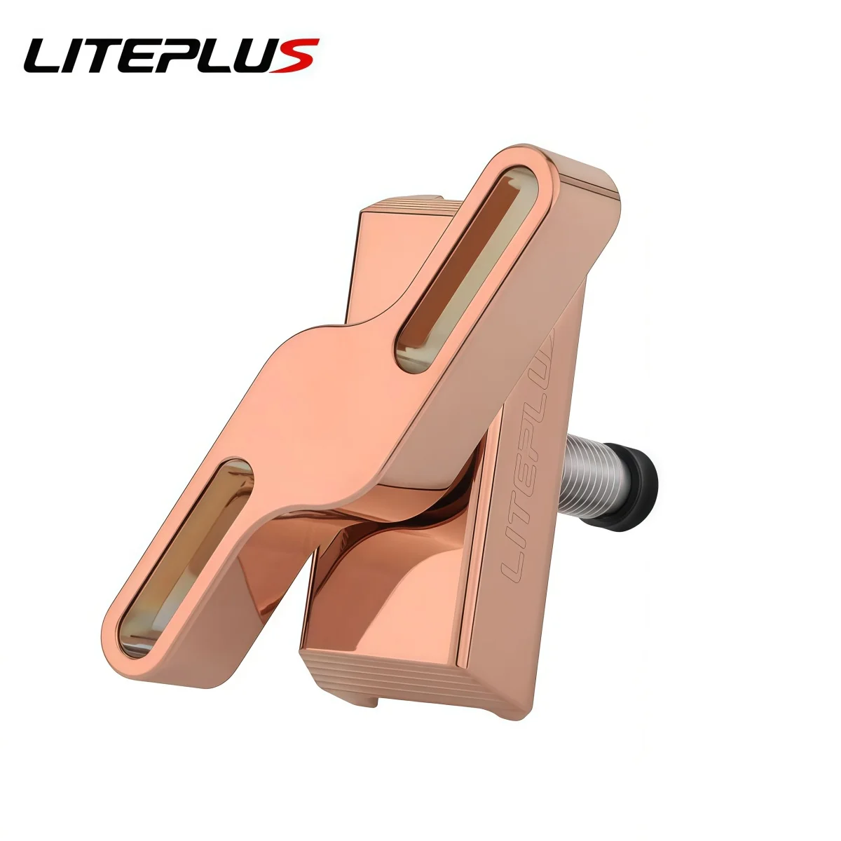 LITEPLUS Aluminum Alloy Hinge Clamps (C-Clip) For Brompton Folding Bike - CNC Machined Full-Wrap Design (Blue Silver Iridescent) - view 5