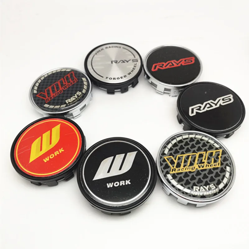 4pcs 54mm 50mm Wheel Center Caps Hub W Work Rays Volk Racing Car Styling Rims Cover Emblem Badge