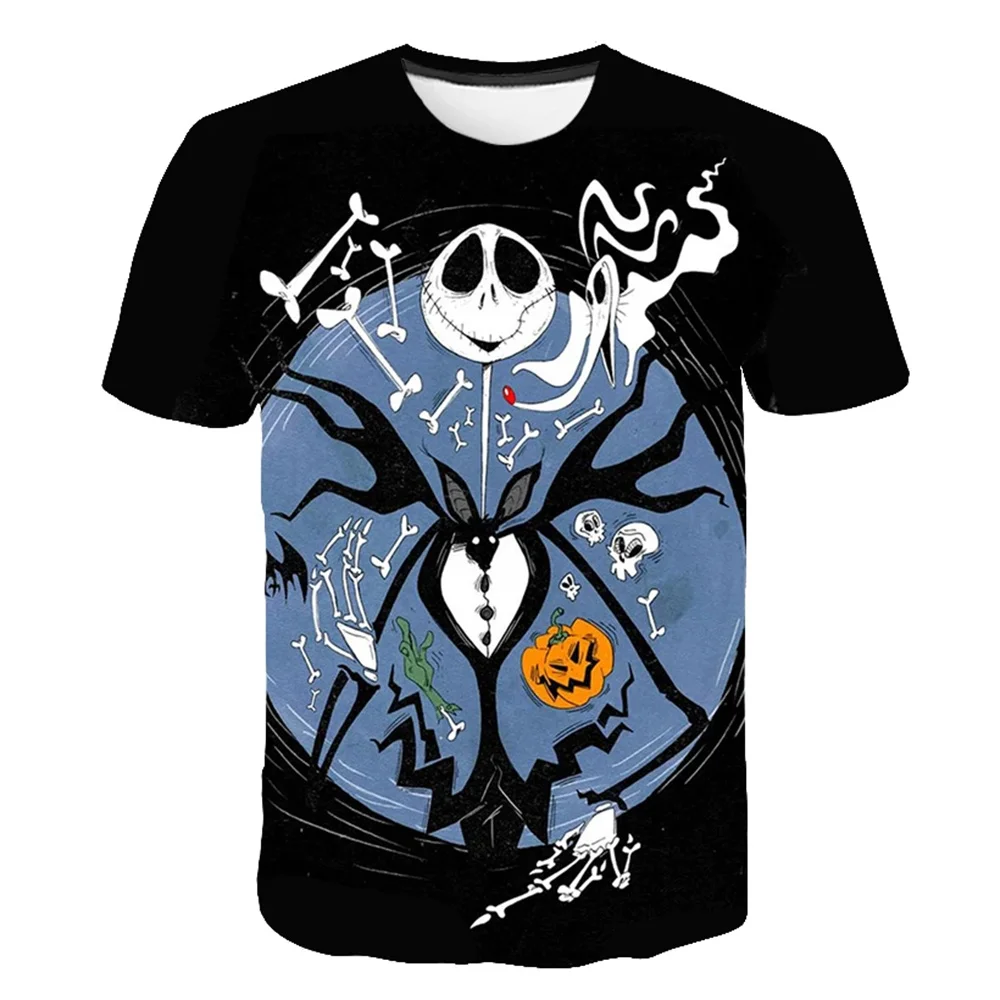 Halloween Disney T-Shirts The Nightmare Before Christmas Jack Skellington 3D Print Men Women Fashion T Shirt Kids Boys Tees Tops