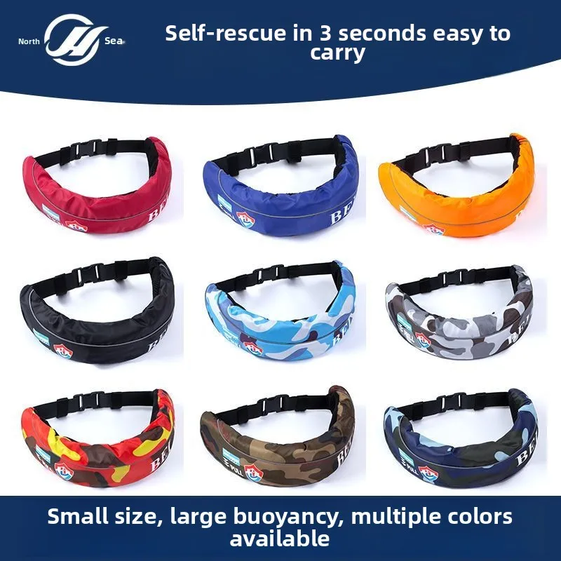 الكبار الصيد المنقذة للحياة حزام الخصر سترة نجاة السلامة المهنية التلقائي نفخ المنقذة للحياة المحمولة السباحة الطفو
