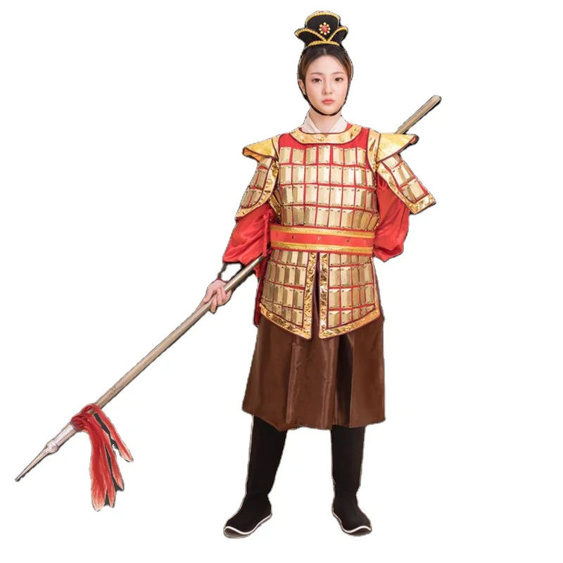 TV Film Chinese Ancient General Costume Army Armor Suits War Robe Armour Halloween Festival Cosplay Clothing History Clothes