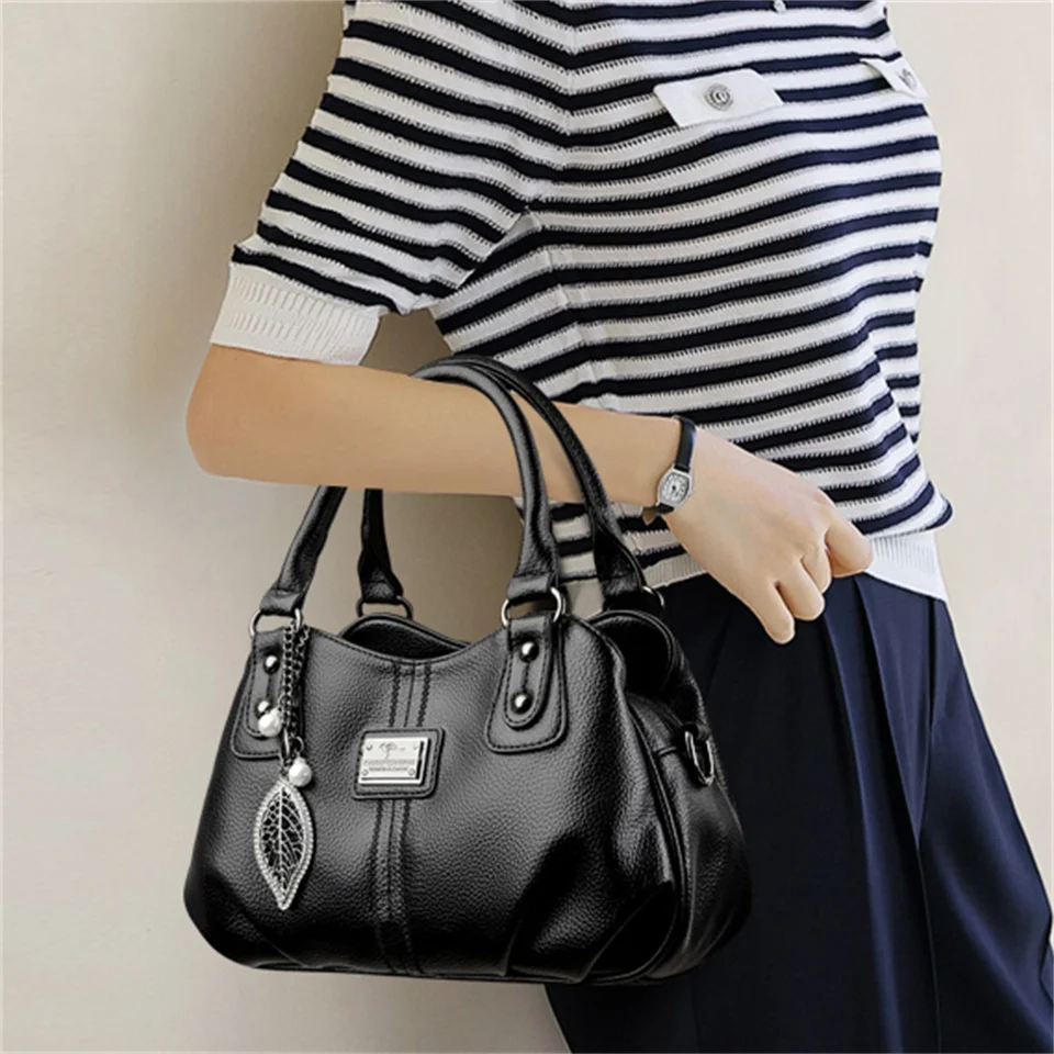 Elegant Women’s HandleBag Three-Layer Leather Large Capacity Handbag Fashionable Multi-Purpose Shoulder Bag Versatile Luxury Bag